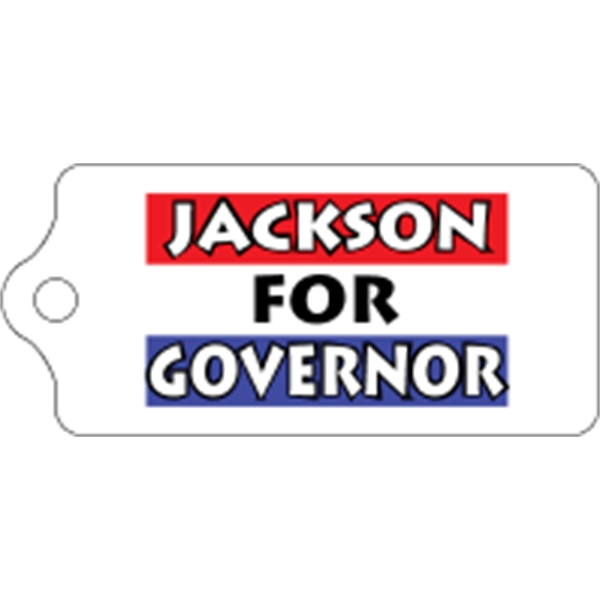 Rectangle shaped mini key tag made of .055" polyethylene with customization.... from ASI 89910 Stouse, LLC