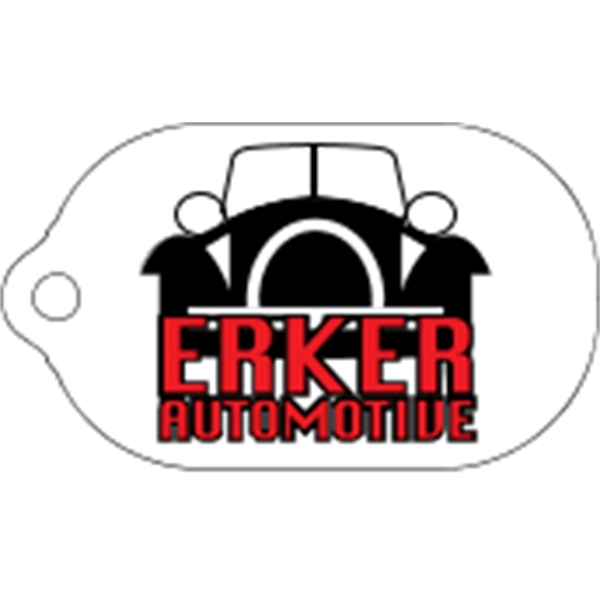 Capsule shaped mini key tag made of .055" polyethylene with customization.... from ASI 89910 Stouse, LLC