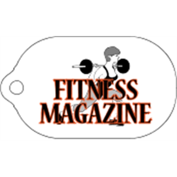 Capsule shaped mini key tag made of .055" polyethylene with customization.... from ASI 89910 Stouse, LLC