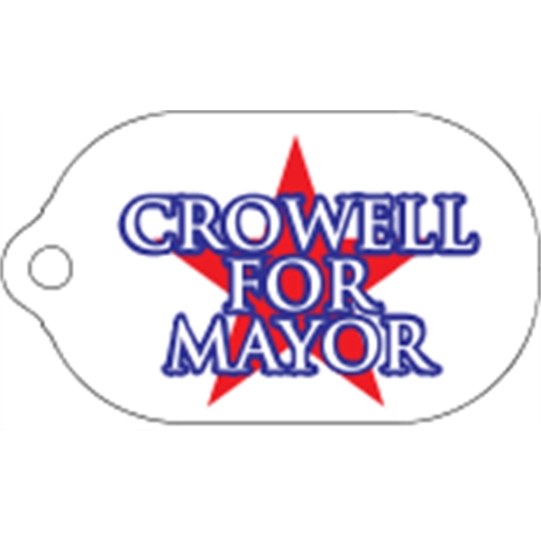 Capsule shaped mini key tag made of .055" polyethylene with customization.... from ASI 89910 Stouse, LLC