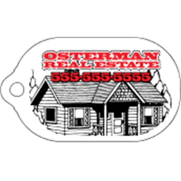 Capsule shaped mini key tag made of .055" polyethylene with customization.... from ASI 89910 Stouse, LLC