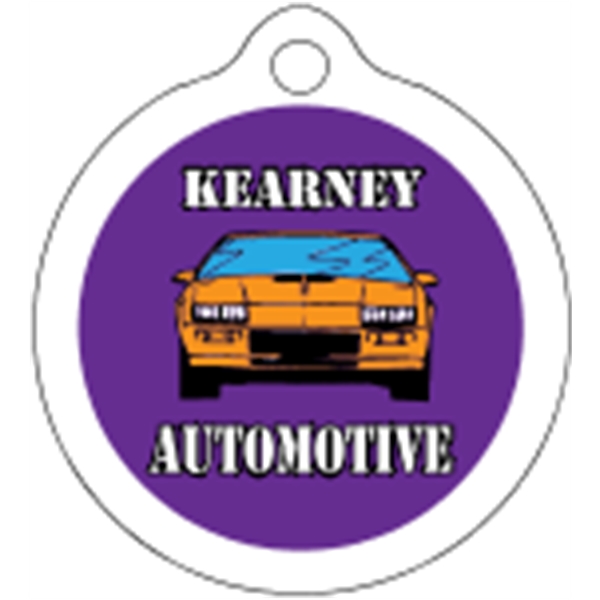 Circle shaped mini key tag made of .055" polyethylene with customization.... from ASI 89910 Stouse, LLC