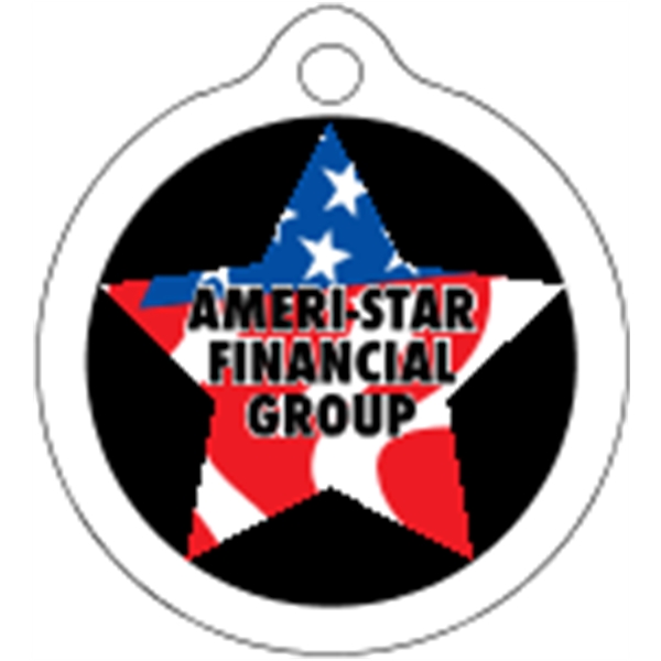 Circle shaped mini key tag made of .055" polyethylene with customization.... from ASI 89910 Stouse, LLC