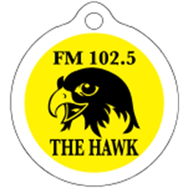 Circle shaped mini key tag made of .055" polyethylene with customization.... from ASI 89910 Stouse, LLC