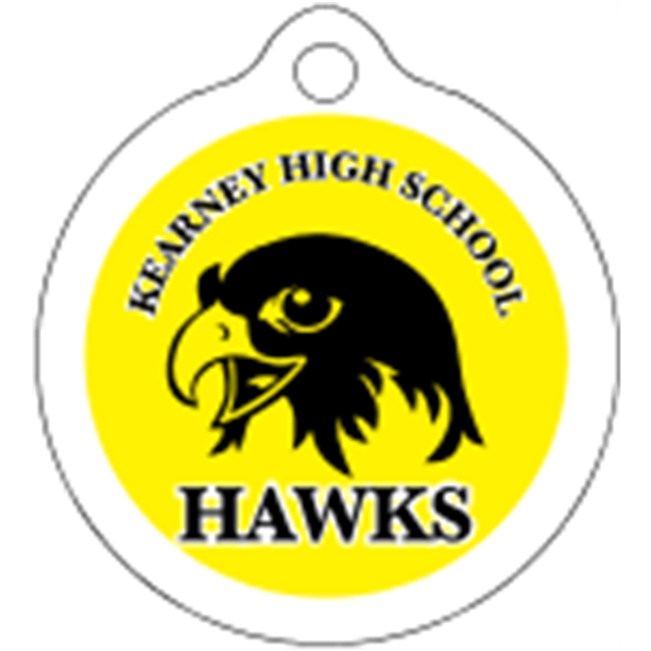 Circle shaped mini key tag made of .055" polyethylene with customization.... from ASI 89910 Stouse, LLC