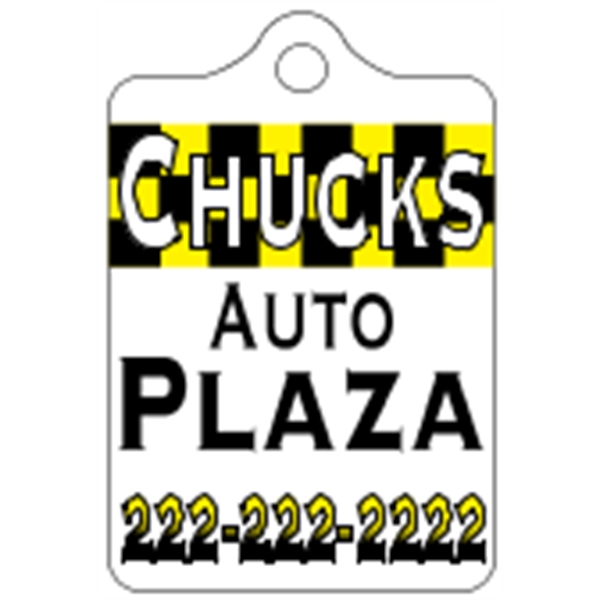 Rectangle shaped mini key tag made of .020" gloss white deluxe... from ASI 89910 Stouse, LLC