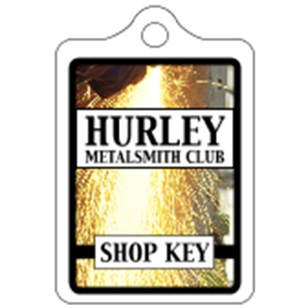 Rectangle shaped mini key tag made of .020" gloss white deluxe... from ASI 89910 Stouse, LLC