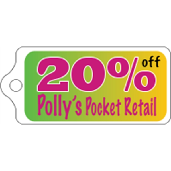 Rectangle shaped mini key tag made of .020" gloss white deluxe... from ASI 89910 Stouse, LLC