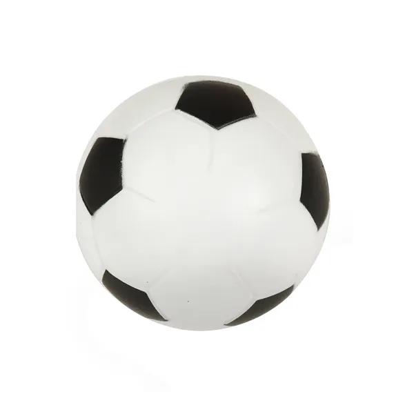Soccer ball shaped stress reliever made of polyurethane foam; customization included.... from ASI 79530 Prime Line