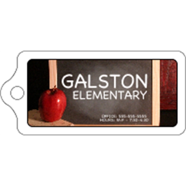 Rectangle shaped mini key tag made of .020" gloss white deluxe... from ASI 89910 Stouse, LLC