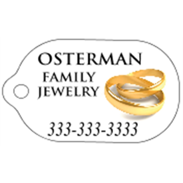 Mini key tag made of .020" gloss white deluxe plastic with... from ASI 89910 Stouse, LLC