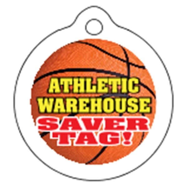 Circle shaped mini key tag made of .020" gloss white deluxe... from ASI 89910 Stouse, LLC