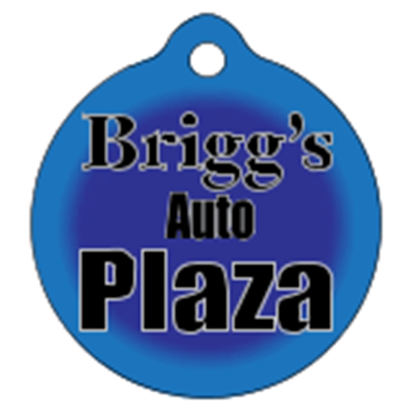 Circle shaped mini key tag made of .020" gloss white deluxe... from ASI 89910 Stouse, LLC