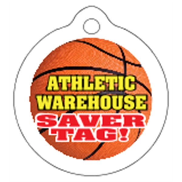 Circle shaped mini key tag made of .020" gloss white deluxe... from ASI 89910 Stouse, LLC