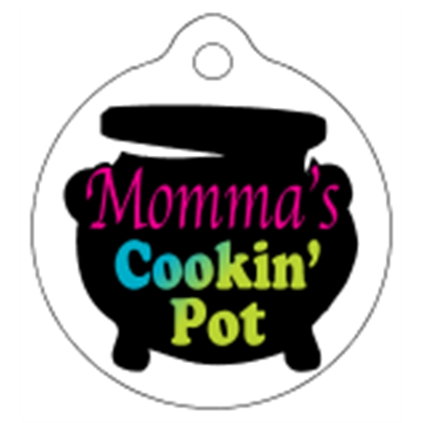 Circle shaped mini key tag made of .020" gloss white deluxe... from ASI 89910 Stouse, LLC