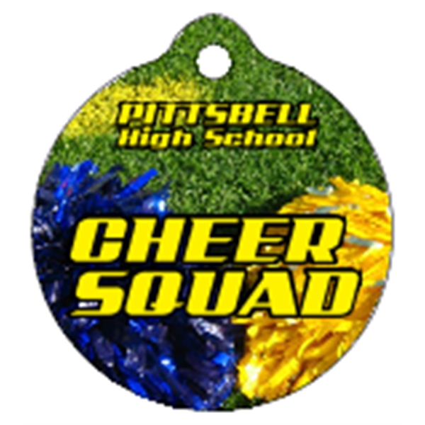 Circle shaped mini key tag made of .020" gloss white deluxe... from ASI 89910 Stouse, LLC