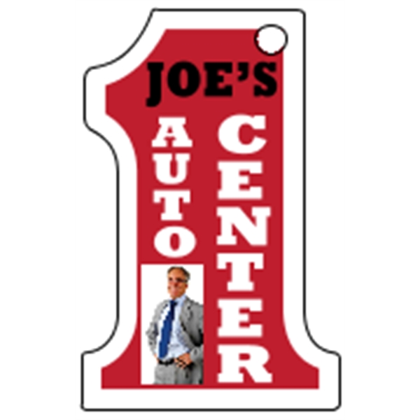 Number One shaped mini key tag made of .020" gloss white... from ASI 89910 Stouse, LLC