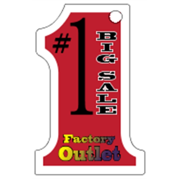 Number One shaped mini key tag made of .020" gloss white... from ASI 89910 Stouse, LLC