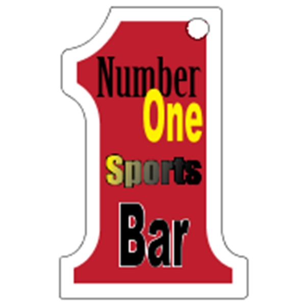 Number One shaped mini key tag made of .020" gloss white... from ASI 89910 Stouse, LLC