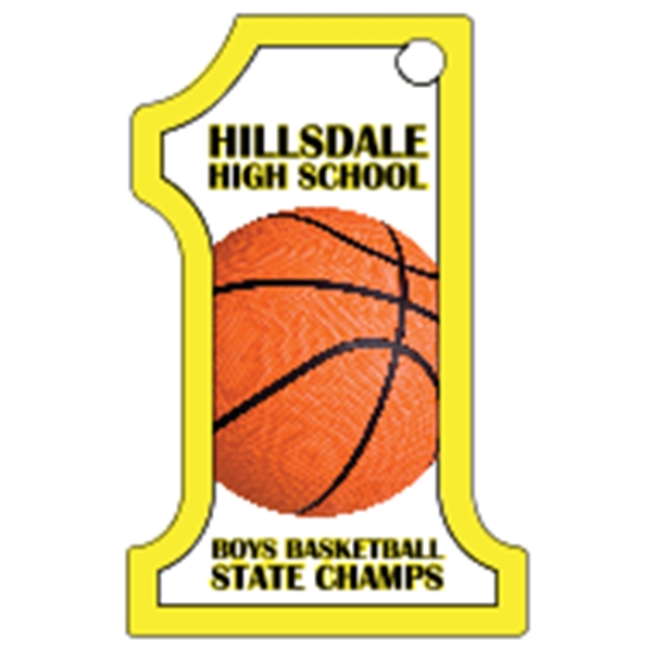 Number One shaped mini key tag made of .020" gloss white... from ASI 89910 Stouse, LLC