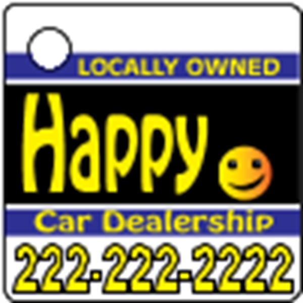 Square shaped mini key tag made of .020" gloss white deluxe... from ASI 89910 Stouse, LLC