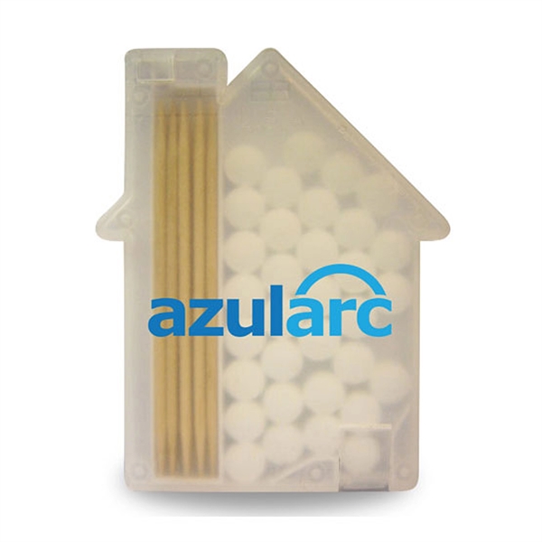 Combination toothpicks and sugar free mints in a house shaped container.... from ASI 90807 Tekweld
