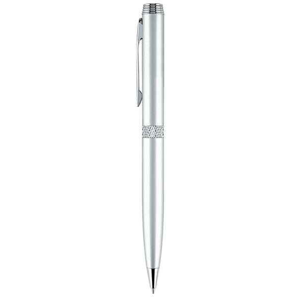Aluminum ballpoint pen with diamond cut middle ring, chrome accents and... from ASI 68190 Lungsal / Lungsal