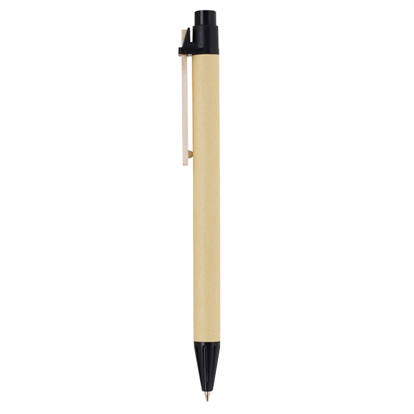 Click-action ballpoint pen made from recycled paper, plastic and wood with... from ASI 68190 Lungsal / Lungsal