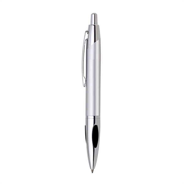 Ballpoint pen with click-action mechanism, protruding cushion grip and silver barrel... from ASI 68190 Lungsal / Lungsal