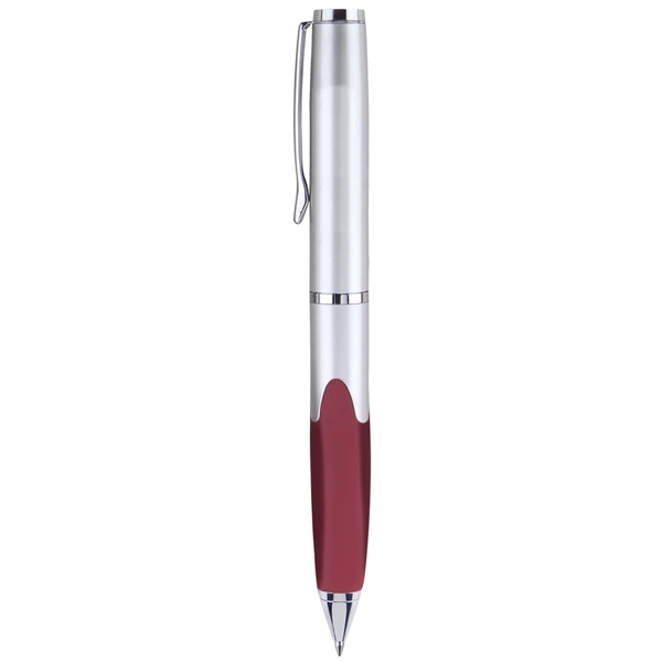 Metal twist-action ballpoint pen with a matte silver modern-style barrel and... from ASI 68190 Lungsal / Lungsal