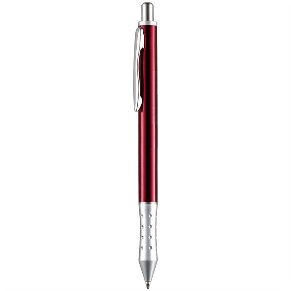 Click-action pen with a solid brass barrel, dimpled grip, and silver... from ASI 68190 Lungsal / Lungsal