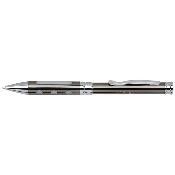 Solid brass twist-action ballpoint pen with an electroplated finish and polished,... from ASI 68190 Lungsal / Lungsal