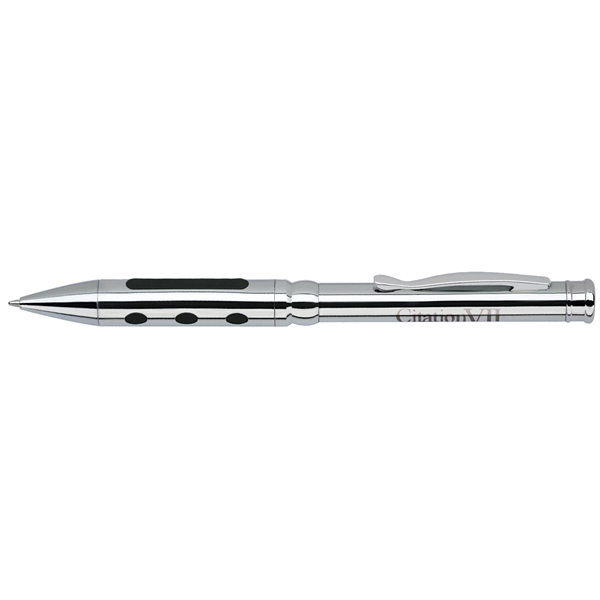 Solid brass twist-action ballpoint pen with an electroplated finish and polished,... from ASI 68190 Lungsal / Lungsal