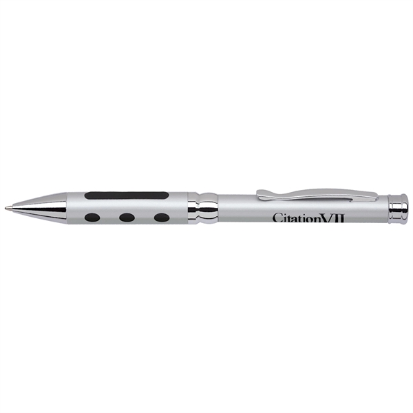 Solid brass twist-action ballpoint pen with an electroplated finish and polished,... from ASI 68190 Lungsal / Lungsal