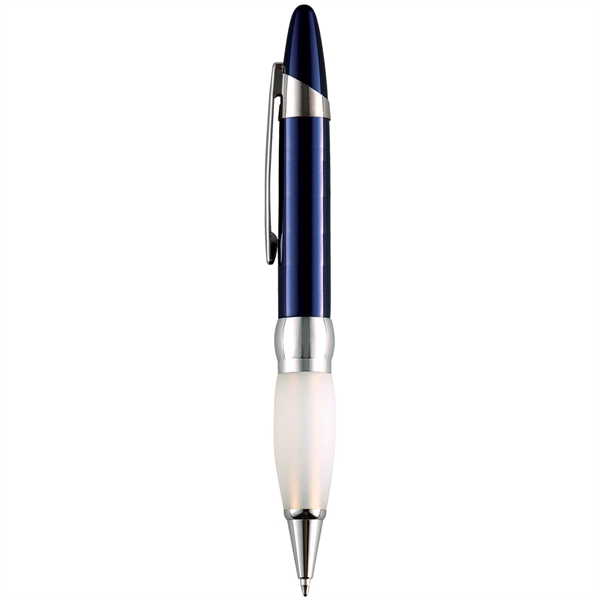 Heavy brass twist-action ballpoint pen with a frosted comfort rubber grip.... from ASI 68190 Lungsal / Lungsal