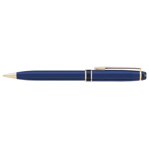 Aluminum twist-action ballpoint pen with a metallic color barrel, black middle... from ASI 68190 Lungsal / Lungsal