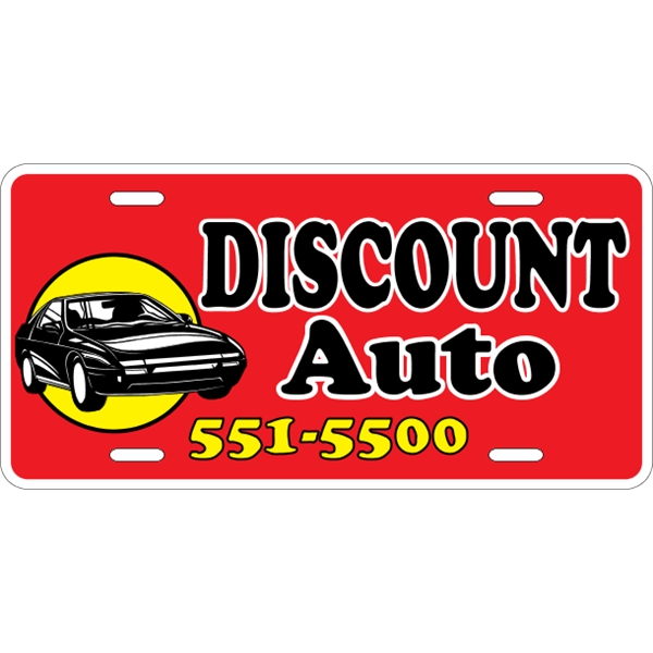 Standard sized car plate (12" x 6") with die-cut slots and... from ASI 89910 Stouse, LLC