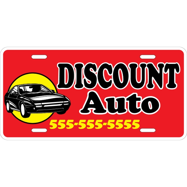 Standard sized car plate (12" x 6") with die-cut slots and... from ASI 89910 Stouse, LLC