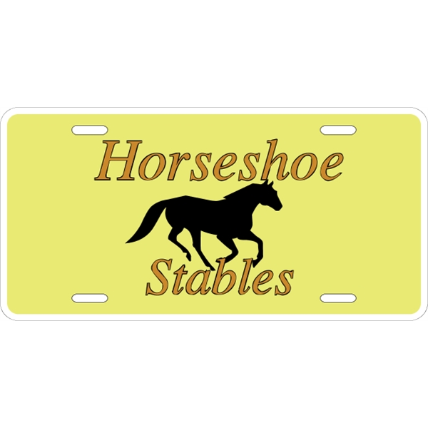 Standard sized car plate (12" x 6") with die-cut slots and... from ASI 89910 Stouse, LLC