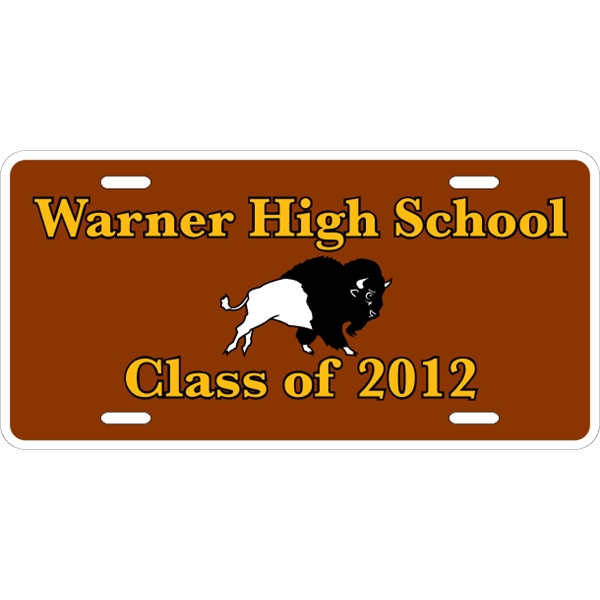 Standard sized car plate (12" x 6") with die-cut slots and... from ASI 89910 Stouse, LLC