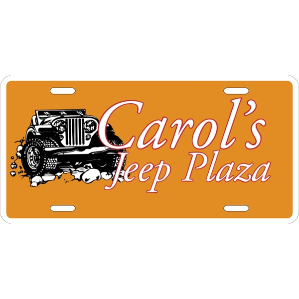 Standard sized car plate (12" x 6") with die-cut slots and... from ASI 89910 Stouse, LLC