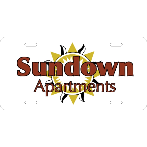 Standard sized car plate (12" x 6") with die-cut slots and... from ASI 89910 Stouse, LLC