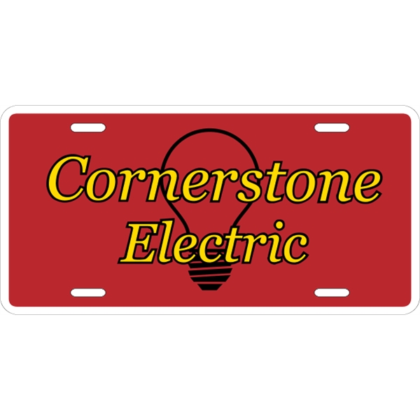 Standard sized car plate (12" x 6") with die-cut slots and... from ASI 89910 Stouse, LLC