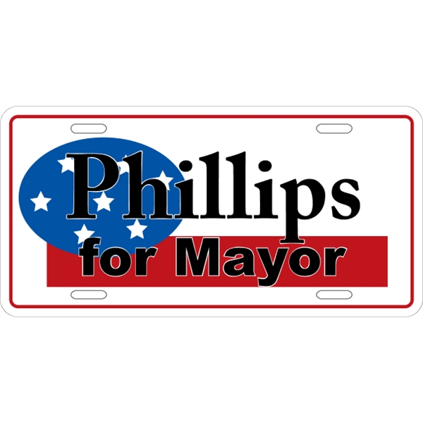 Standard sized car plate (12" x 6") with die-cut slots and... from ASI 89910 Stouse, LLC