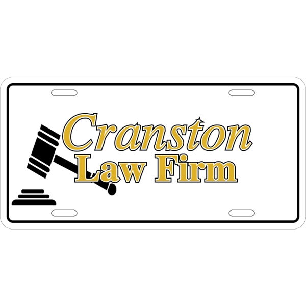 Standard sized car plate (12" x 6") with die-cut slots and... from ASI 89910 Stouse, LLC