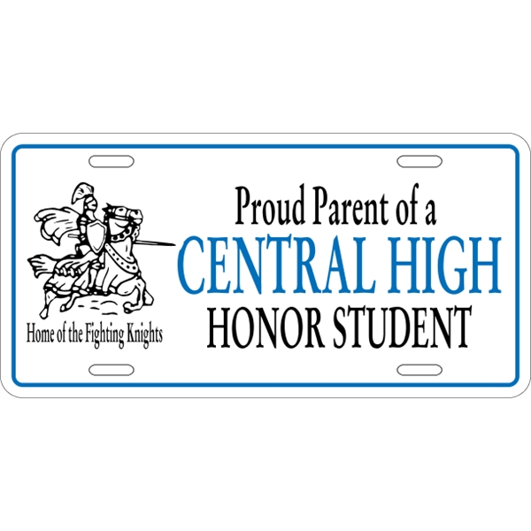 Standard sized car plate (12" x 6") with die-cut slots and... from ASI 89910 Stouse, LLC