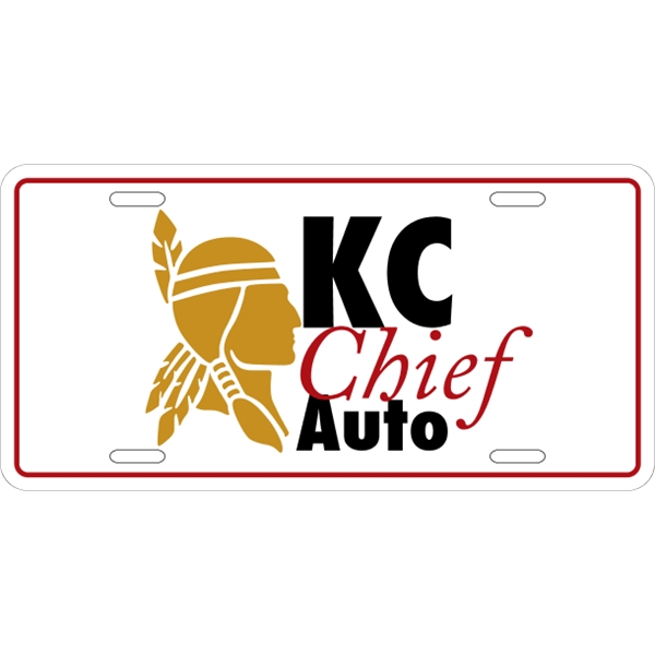 Standard sized car plate (12" x 6") with die-cut slots and... from ASI 89910 Stouse, LLC