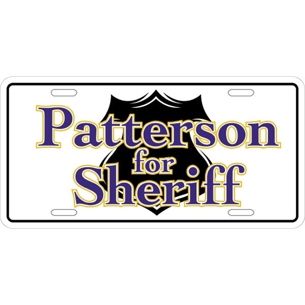 Standard sized car plate (12" x 6") with die-cut slots and... from ASI 89910 Stouse, LLC