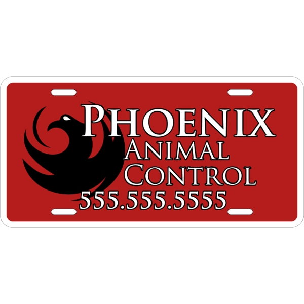 Standard sized car plate (12" x 6") with die-cut slots and... from ASI 89910 Stouse, LLC