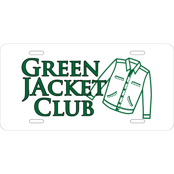 Standard sized car plate (12" x 6") with die-cut slots and... from ASI 89910 Stouse, LLC